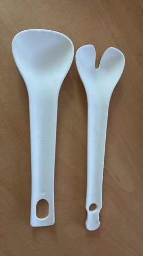 Tupperware salatbesteck weiß - salatbesteck,