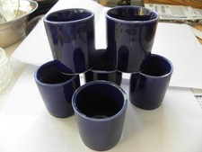 6 Eierbecher blaue Keramik