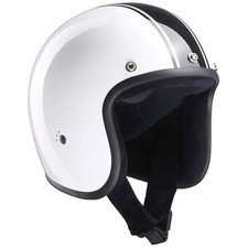 Bandit Jethelm Classic Fiberglas Motorradhelm Klickverschluß weiß schwarz leicht