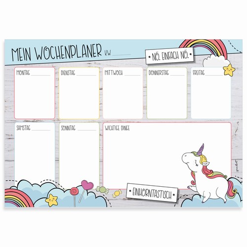 Mein wochenplaner einhorn i - einhorn,