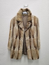 Bisam Pelzmantel Jacke 38 M Pelz Mantel Nerz Zobel Fuchs braun beige hochwertig