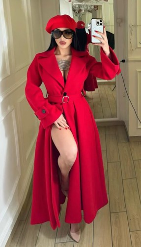 Maxi trenchcoat aus roter - trenchcoat,