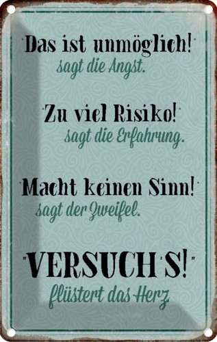 Blechschild 18x12 angst - 18x12, cm