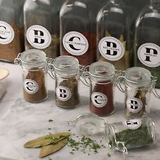 Kräuter & Gewürze Glas Etiketten Küche Speisekammer Aufbewahrung Etiketten Vintage schwarz-weiß