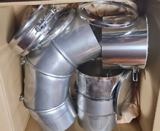 Edelstahl-Set  Ofenknie Bogen Rauchrohr Ofenrohr Abgasrohr Sanierung Premium 130