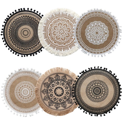 Boho tischsets rund - boho, jute