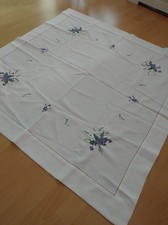 Bestickte Tischdecke Handimex Design Maiglöckchen 110 x 110 cm Topf Zustand ?