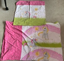 Kinderbettwäsche 135 x 200, Einhorn, Rosa Weiß, Reißverschluss