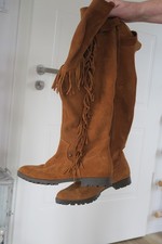 Overknee Stiefel, 41, Daniel Hechter, Fransen, Ibiza, Cognac