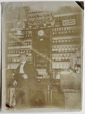 orig. Foto Laden Geschäft Tresen um 1910 Herr Reklame Bernstein