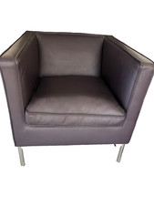 Ledersessel, Hersteller: Machalke, mit Metallfüßen