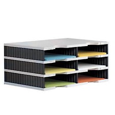 styro Sortierstation Styrodoc grau/schwarz mit 6 Fächer