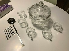 WMF Bowle Set Orchidee mit 6 Bowletassen + Kelle + Gabeln  Neuwertig