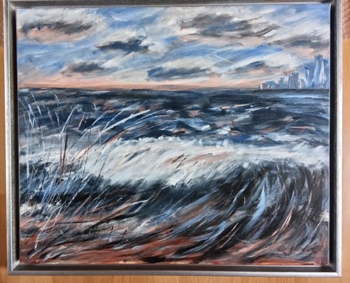 Acryl bild landschaft strand - acryl,