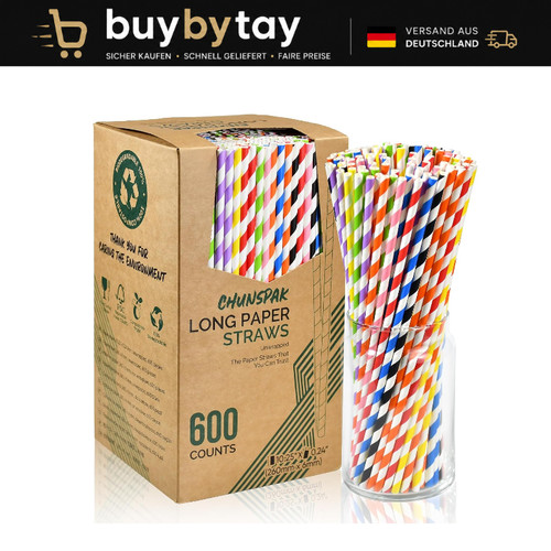 Einweg trinkhalme papier - einweg, bunt