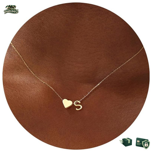 Gold herz kette mit buchstaben - gold,