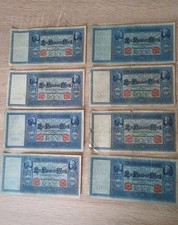 8 Stück Reichsbanknote - Deutsches Reich -  100 Mark - 21.04.1910 - rotes Siegel