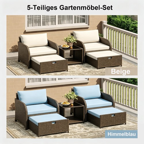 Polyrattan gartenmöbelset - polyrattan,