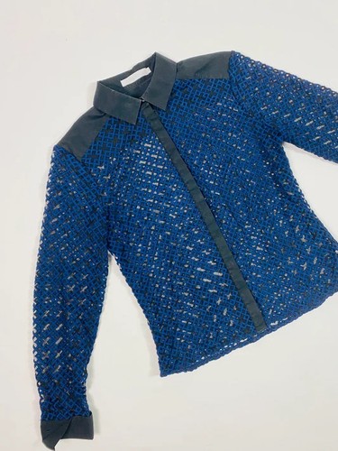 Navy blue lace blouse from - , the