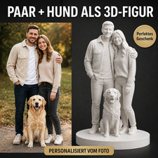 Paar mit Hund als 3D Figur vom