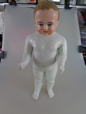 antike stehende Badepuppe Porzellan Nacktfrosch Frozen Charly 39cm (8540)