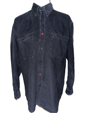 Pierre Balmain Hemd Preloved Bluse Herren Dunkelblau Größe 100 L Vintage Cord