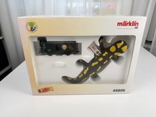 Steiff Tier 48806 Sammler Märklin Salamander mit Waggon Top Zustand 
