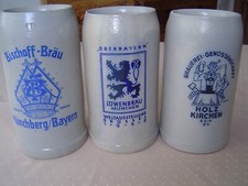 3 St.  1,0L Brauerei Bier Bierkrug Bischoff Löwenbrau 1958 Oktoberfest Bayern 