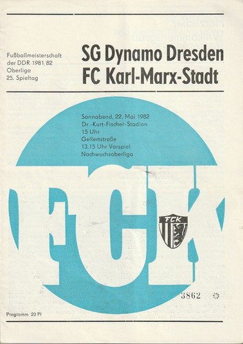 Programmheft dynamo dresden - programmheft, sg