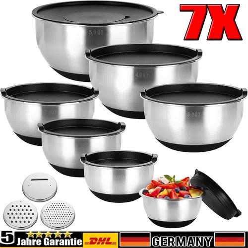 7er set edelstahl schüssel - set,