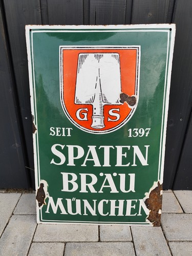 Original emailleschild spaten - emailleschild,