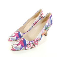 Peter Kaiser Pumps Damen Gr. EU 40 UK 6,5 Mehrfarbig Leder Mosaik Blumen-Muster