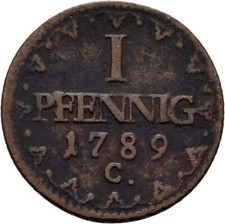 Sachsen 1 Pfennig 1789 C