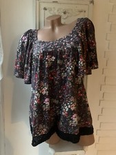 H&M GARDEN COLLECTION Tunika-Shirt-Bluse mit Fledermausärmeln Mille Fleurs Gr. M