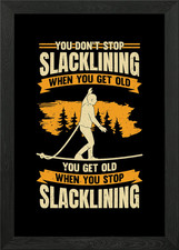 Slacklining Old Man gerahmtes