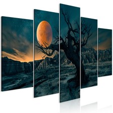Mond Baum Nacht Landschaften VLIES LEINWAND DEKOBILDER WANDBILDER XXL WOHNZIMMER