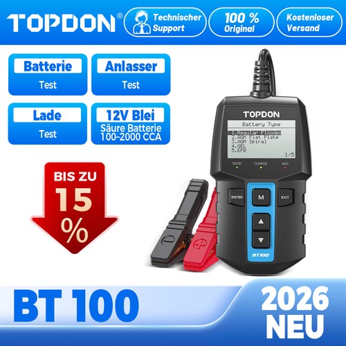 Topdon bt100 12v kfz - topdon,
