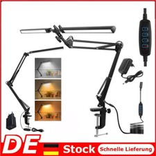 Schreibtischlampe LED Doppelkopf Tischlampe Leselampe Büroleuchte Dimmbar 10/24W