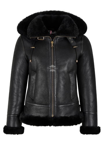 Damen lammfelljacke bomber - b3,