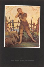 Hirtin - Ernst Liebermann - 1927 - Histor. Kunstdruck ~16x25cm