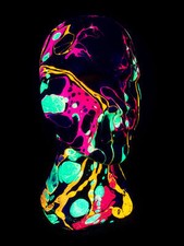 Glowhead Schwarzlicht Deko Kopf Blacklight Space Neon Psy Goa Blacklight UV Head