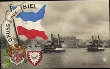 Wappen Ak Kiel Schleswig Holstein, Städtische Fähre - 10725809
