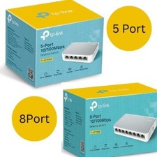 TP-Link Fast Ethernet Netzwerk Lan Switch weiß Plug-and-Play  10/100Mbp 5/8 Port