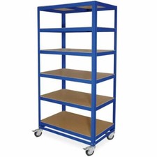 Kommissionierwagen / Etagenwagen mit 6 Ebenen, blau, HxBxT 1920 x 900 x 500 mm