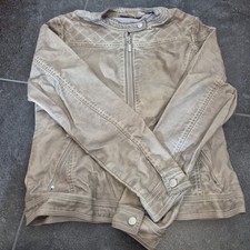 Kunstlederjacke 146-152 Mädchen Beige Lederjacke