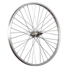 Laufrad 24 Zoll Hinterrad Aluminium Felge V-Brake Fahrrad Schraubkranz silber