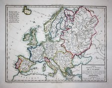 Europe Europa continent Kontinent map Karte Kupferstich Mentelle Chanlaire 1797