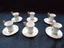 6 x Volkstedt CK - Mokka/Espresso Tasse - Porzellan Rosendekor Goldrand