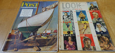 2 x MAGAZINE US ARMY  " LOOK " THE SATURDAY EVENING POST " 1946 VINTAGE WW II
