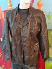alte 20er Lederjacke Militär 30er Oldtimer Motorrad Panzer U-Boot Flieger